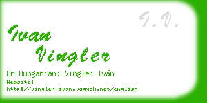 ivan vingler business card